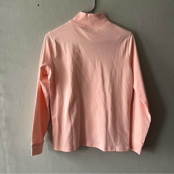 LL Bean Creamy Apricot  Interlock Mock Turtleneck Long Sleeve Size Small - Picture 4 of 6